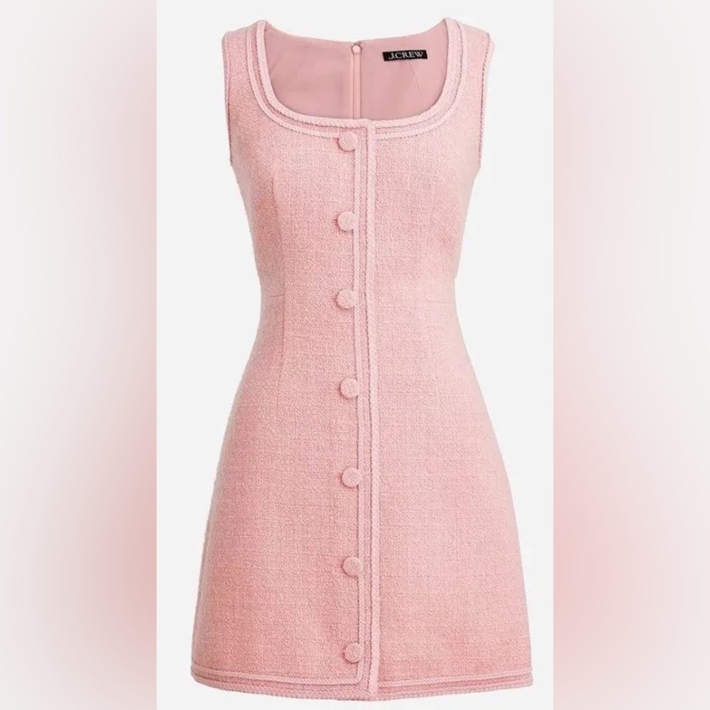 J. Crew Sophia Sleeveless Tweed Mini Dress Pink